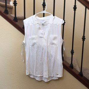 Calvin Klein white sleeveless blouse